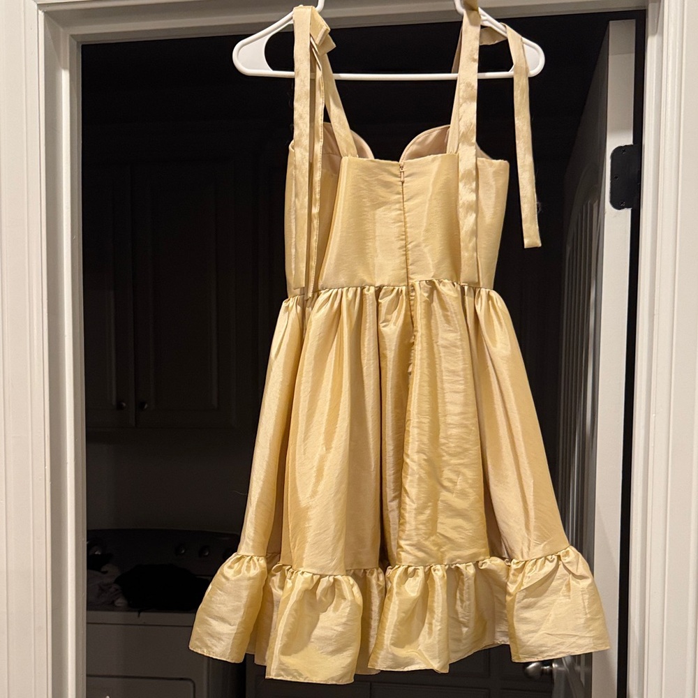 Gold Ruffled Dress - Picture 2 of 2